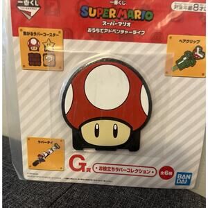 Mushroom Super Mario Rubber Coaster Ichiban Kuji G Prize Bandai Japan Brand New